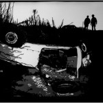 Car Crash #1 - Hand-cut Paper, 3 Layers, 2012 (SOLD)