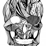 Skull - Ink on Paper, 9" x 12", 2013
