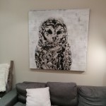 Snow Owl, Sumi Ink & Mylar on Panel, 48"x48", 2013, SOLD